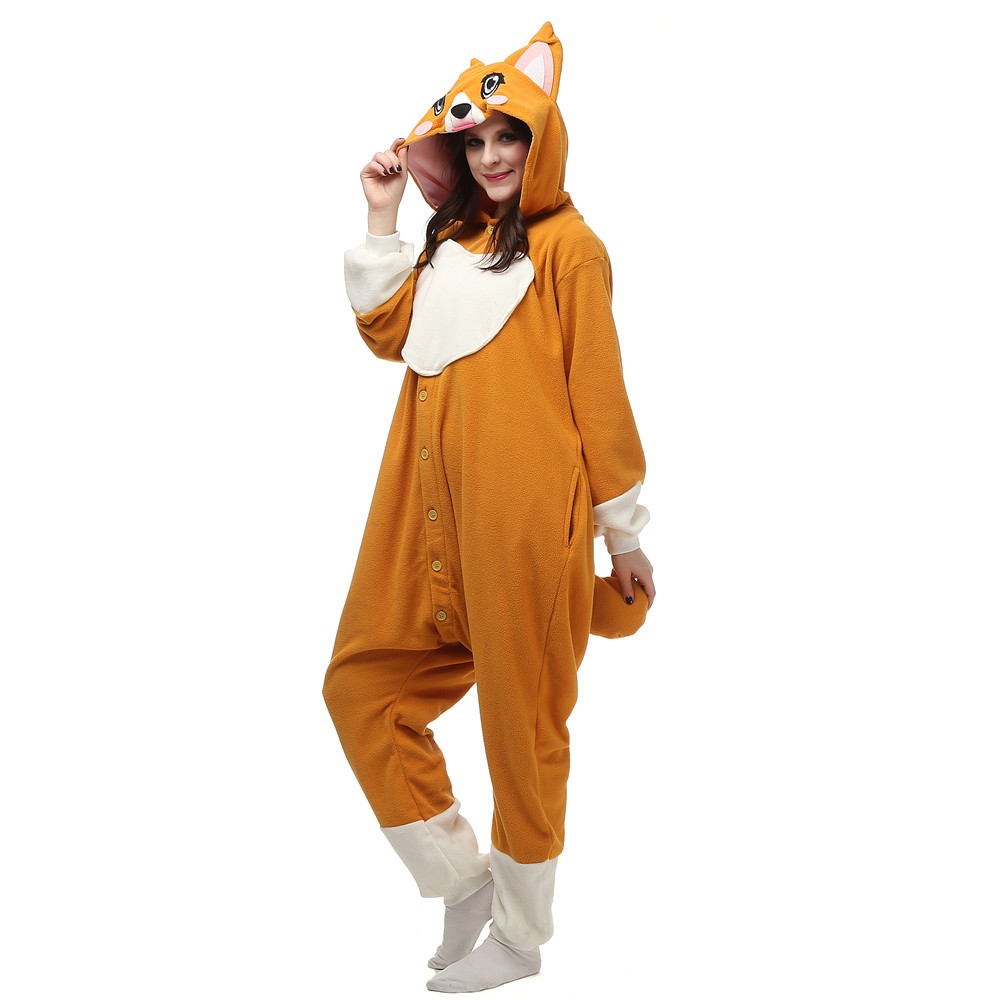 Title 3, Cartoon Yellow Puppy Pajamas One-Piece Animal H...