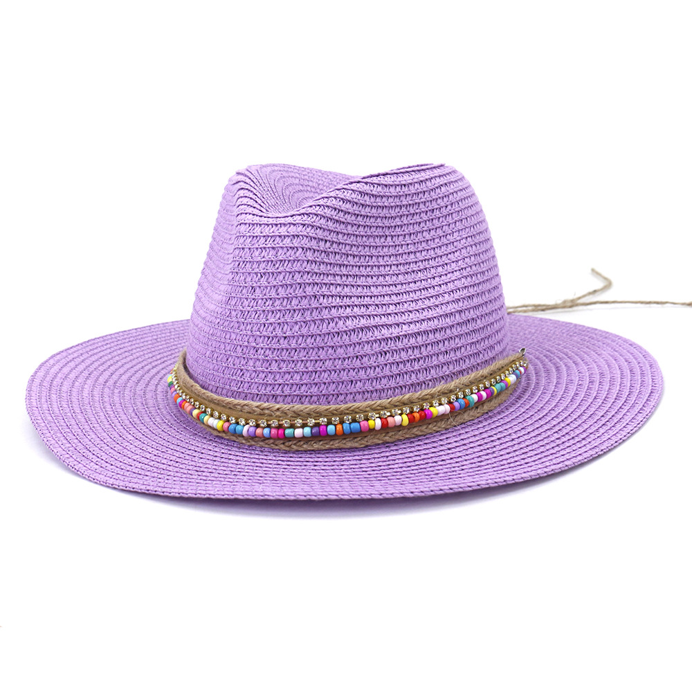 Amazon Ladies Outdoor Travel Beach Sun Hat Spring And Summer Color Jazz Straw Hat Cmdjs034 Color