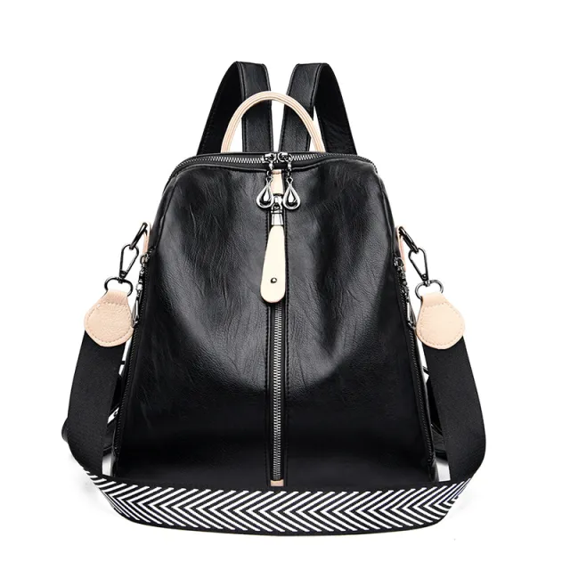 New Women Backpacks Soft Leather Backpack Fashion Black - Shop at LoveMi