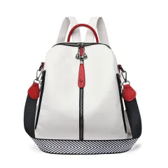 New Women Backpacks Soft Leather Backpack Fashion - White - View 1