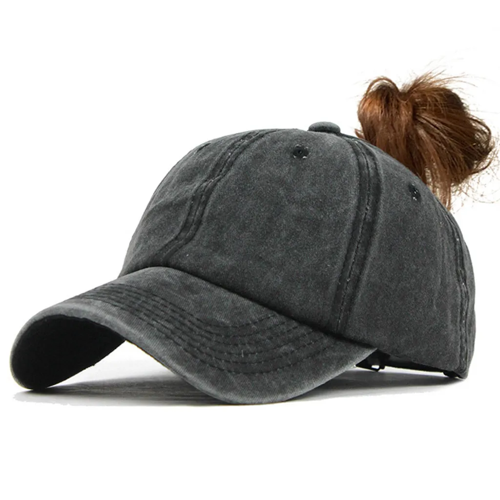 A lady's ponytail baseball cap that goes with everything - Black