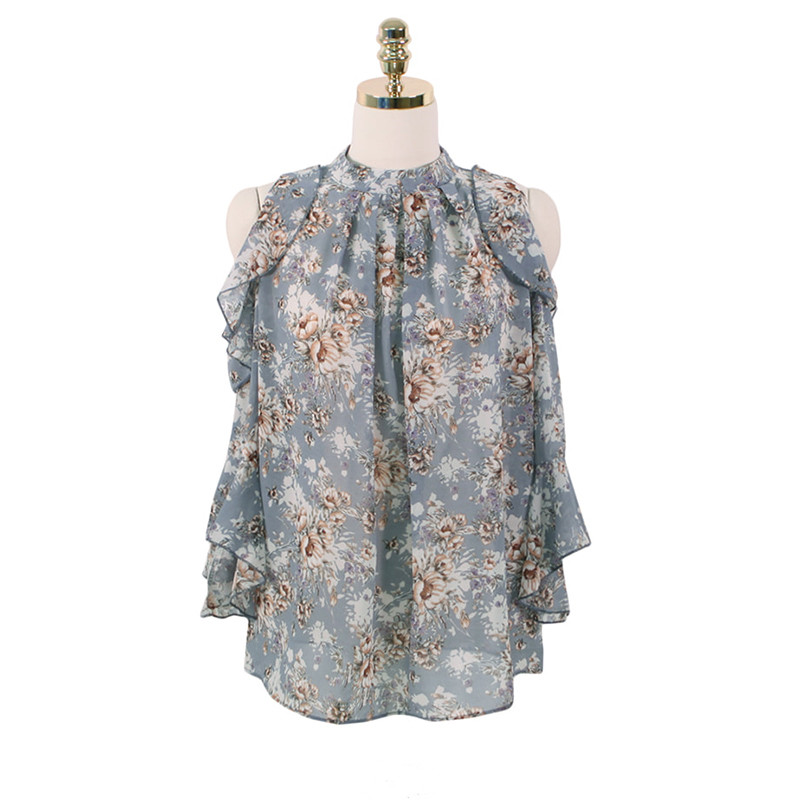 Women'S Strapless Halter French Chiffon Shirt