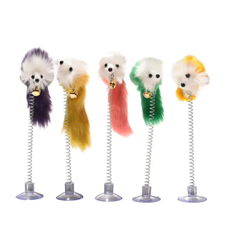 Random Colour Plastic Cat Toys Feather Funny Cat Mice