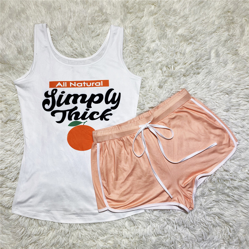 Sexy Graphic Print Suspender Shorts Set