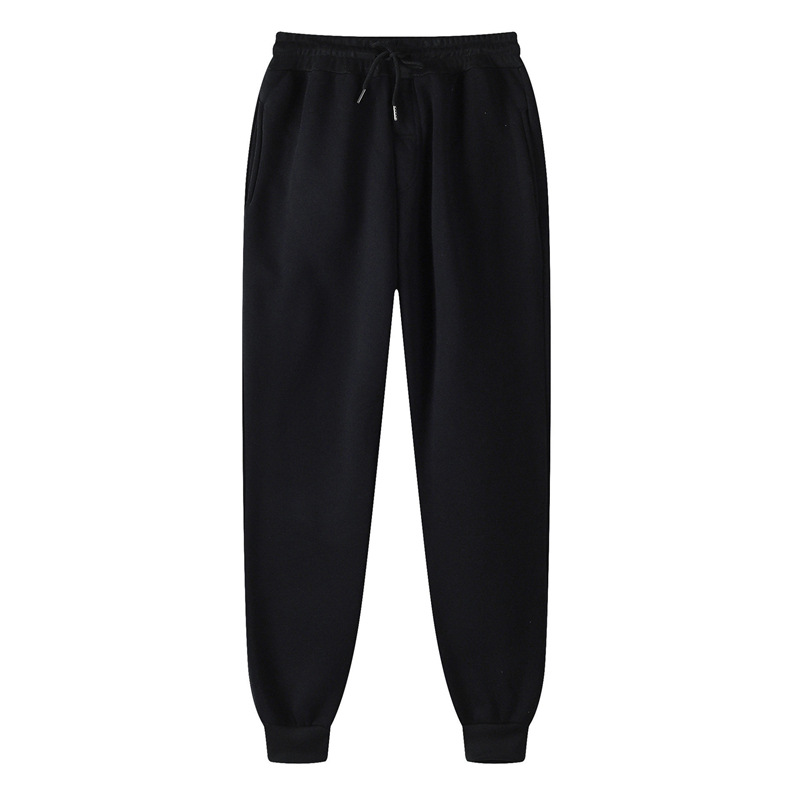 Sweatpants, Hip-Hop Trousers, Fleece, Casual Pants, Men'S Trousers, Solid Color Mid-Waist Trousers