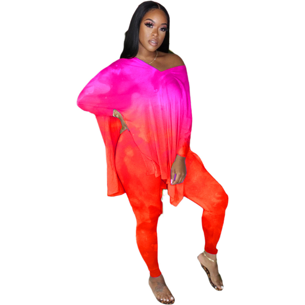 Contrast Gradient Two Piece Suit