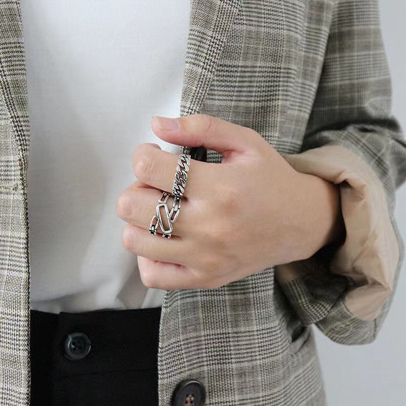 Fashion Simple Retro Distressed Double Ring