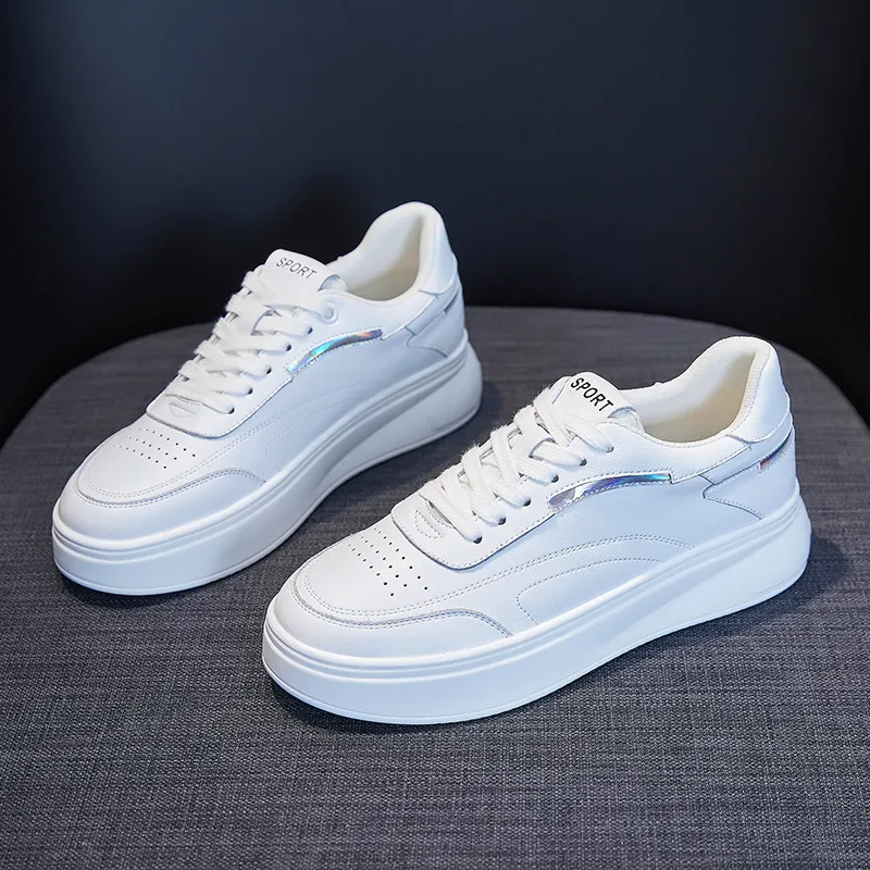 Comfortable Low-top Daddy Casual Sneakers - White