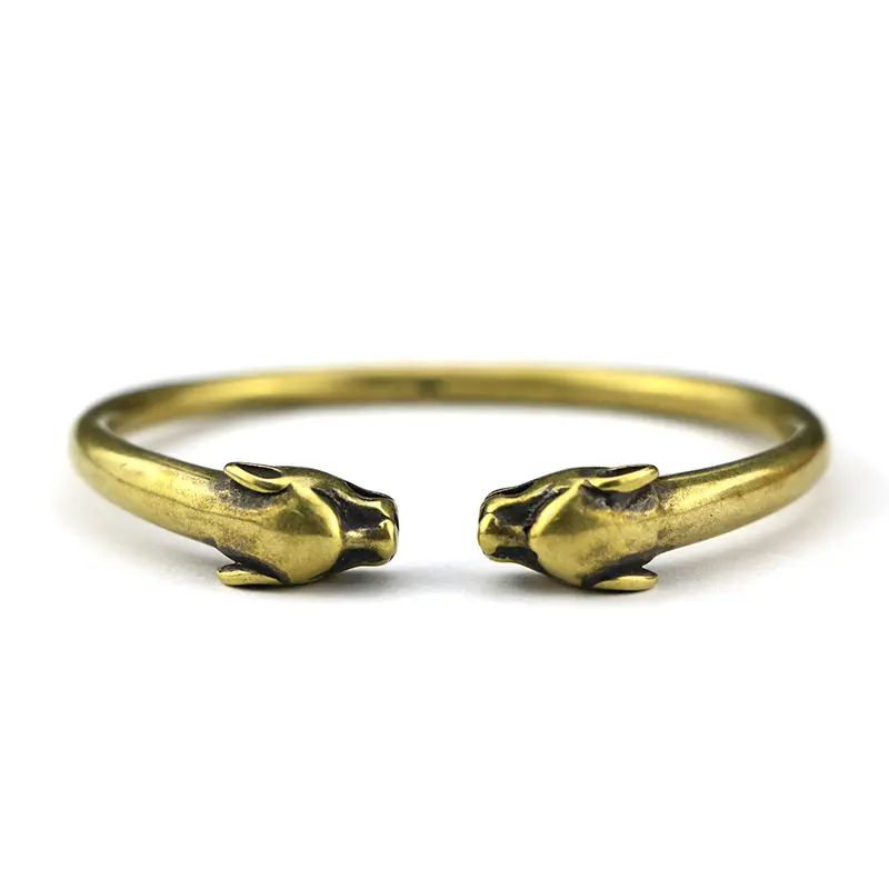 Punk Brass Leopard Bangles Bracelet
