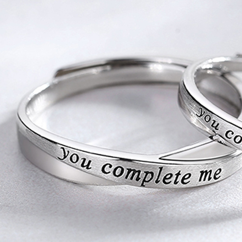 Title 3, You Complete Me Couple Hand Rope Sterling Silver