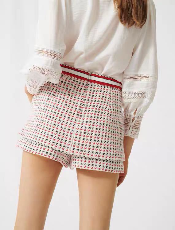 Title 3, Shorts de mujer a rayas tweed jacquard colorido...