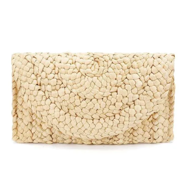 Corn Husk Clutch Straw Woven Leisure Bag Yellow - Shop at LoveMi