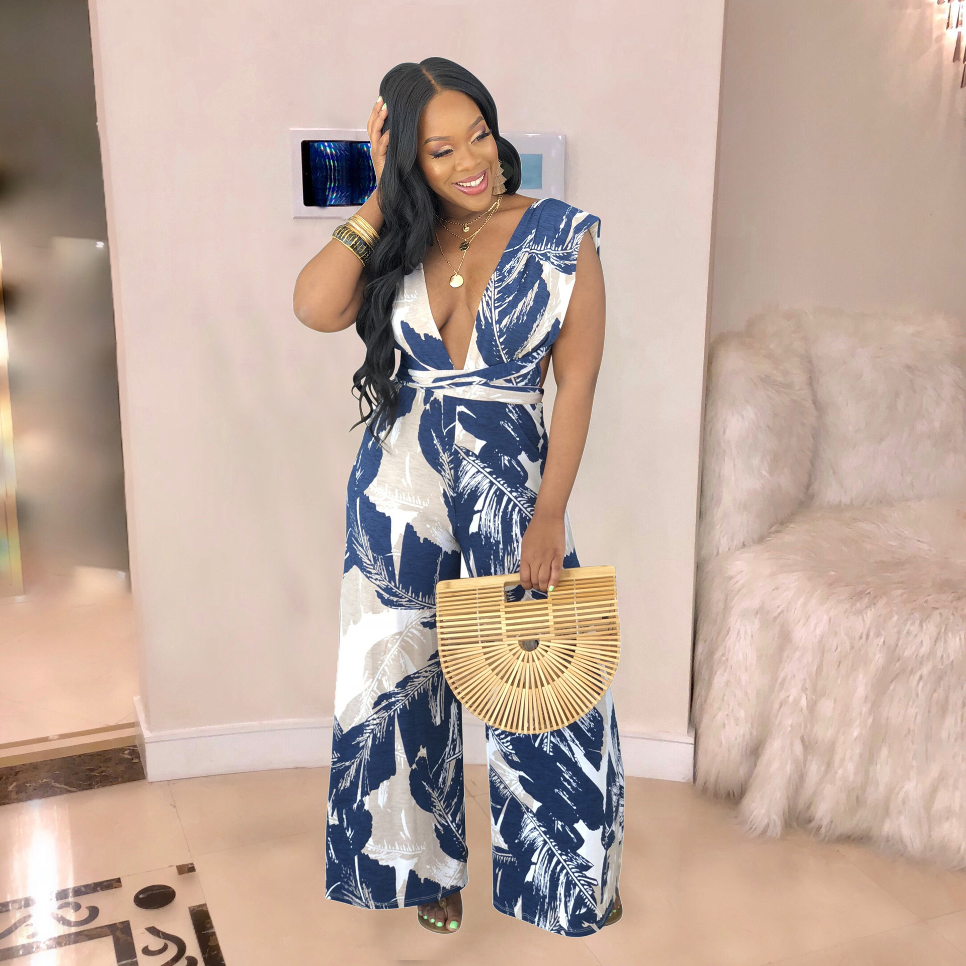 Ladies Sleeveless Summer lace up Dress Blue - Shop at LoveMi