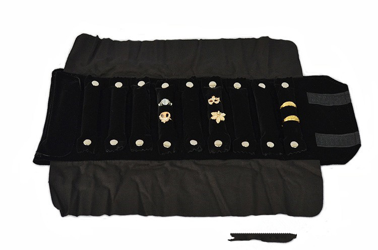Ring Earrings Necklace Set Jewelry Roll Pack Jewelry Storage Bag Portable
