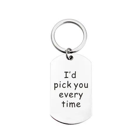 Metal Titanium Steel Keychain Stainless English Holiday Gift Customization