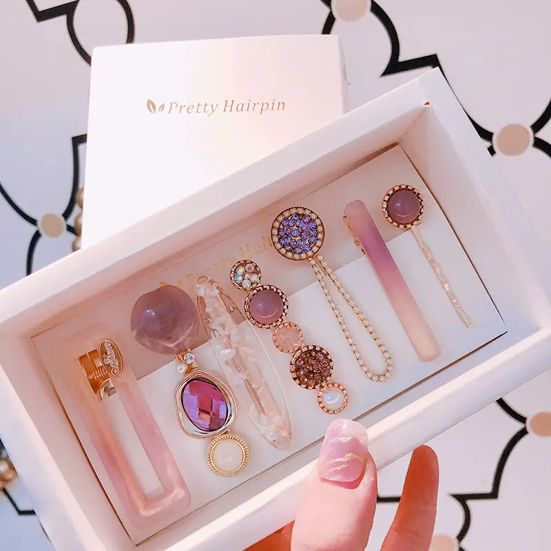 Deep Sea Mermaid Korean Retro Pearl Marbled Hairpin Net