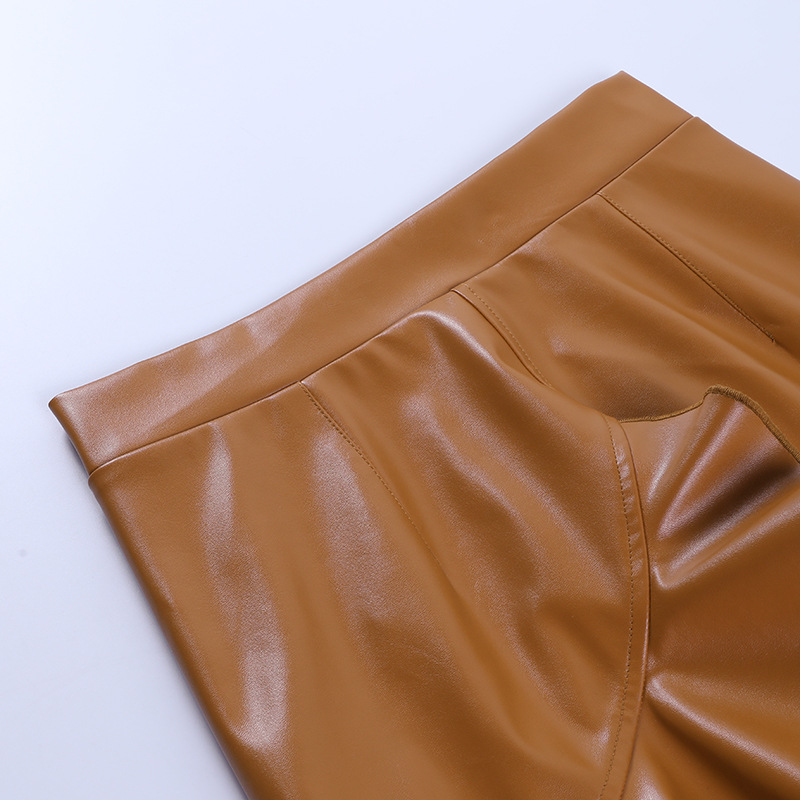 European And American Fashion New Ruffled Leather Harajuku Irregular A-Line Bag Hip Skirt