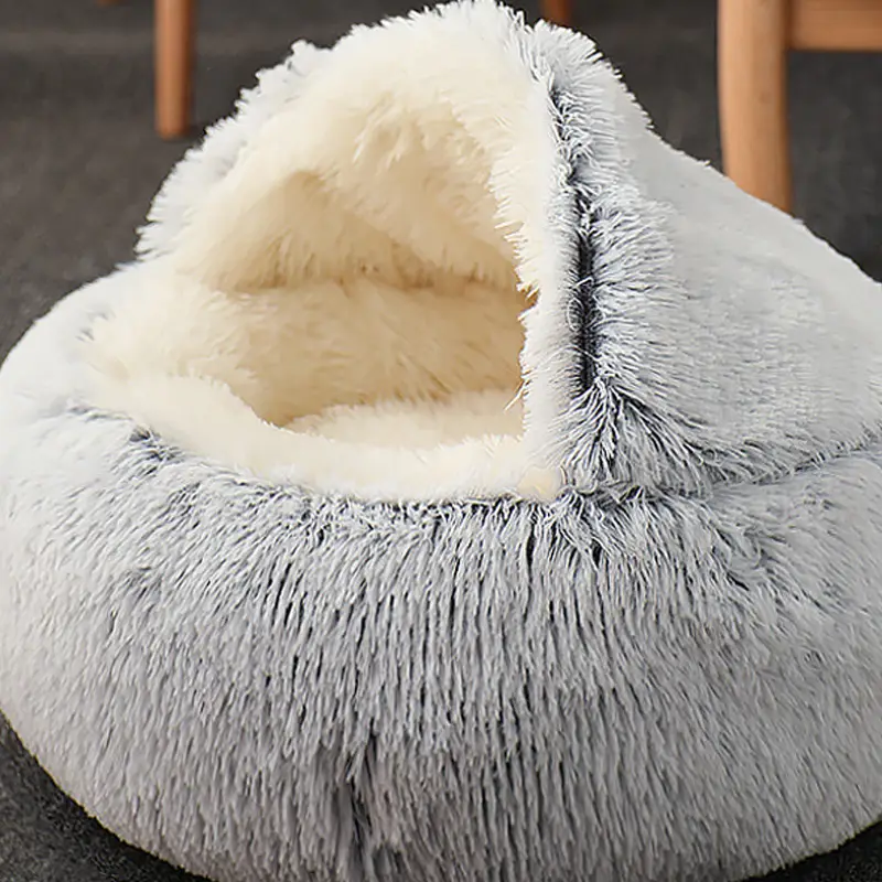 Warm Plush Nest Style Cat Bed