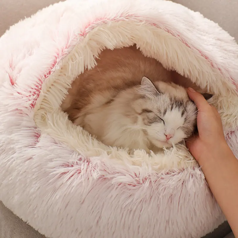 Warm Plush Nest Style Cat Bed