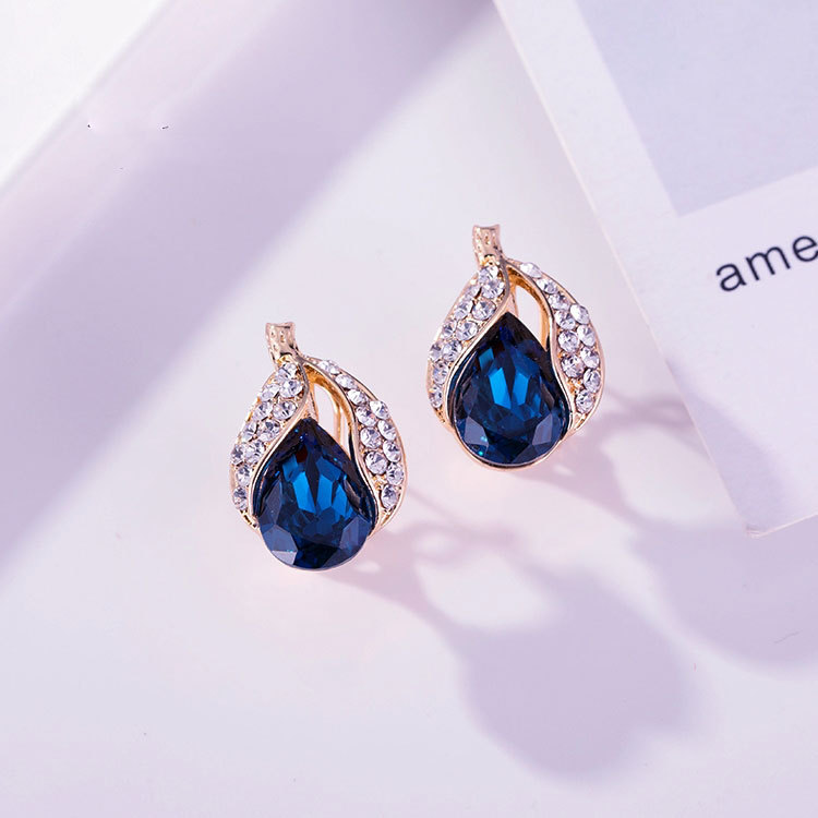 Imitation Crystal Earrings Fashion Round Face Net Red Earrings New Trendy Earrings