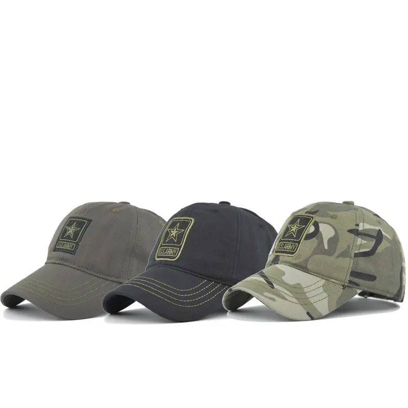 Men'S Camouflage Baseball Cap U.S.Army Embroidered Pentagram Cap Spring