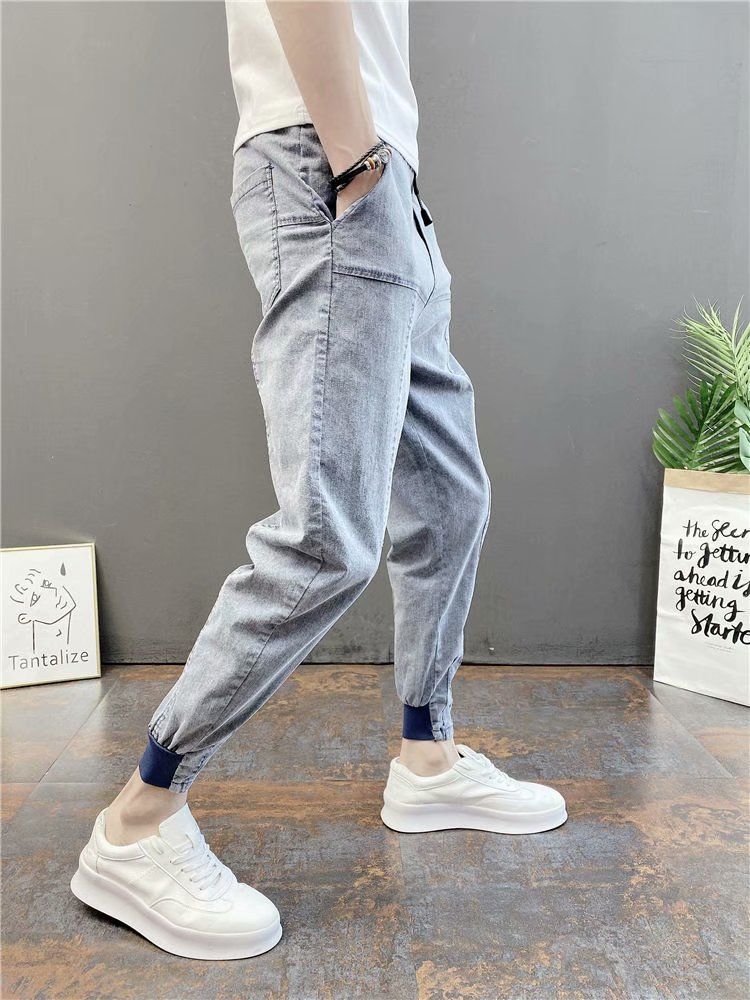 Title 5, Elastische trendy taille slanke cropped broek