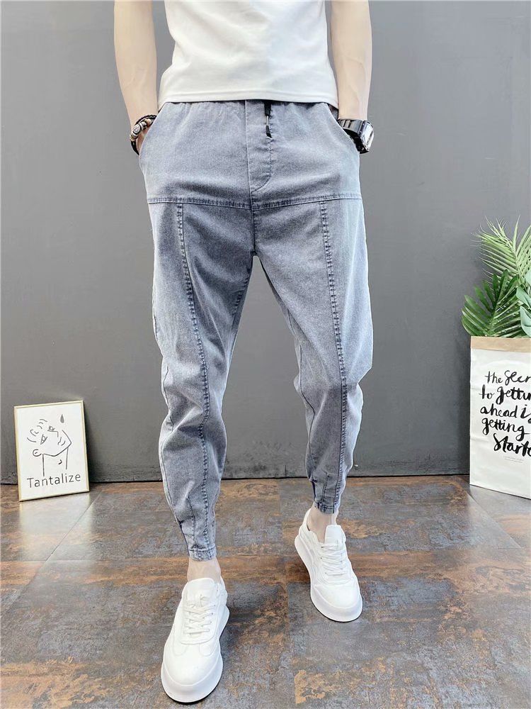 Title 15, Pantaloni Slim Corti con Elastico in Vita, Stil...