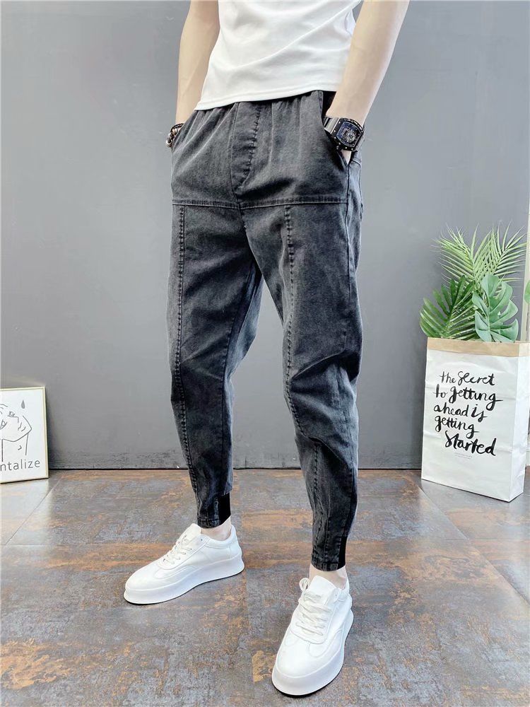 Title 14, Pantaloni Slim Corti con Elastico in Vita, Stil...