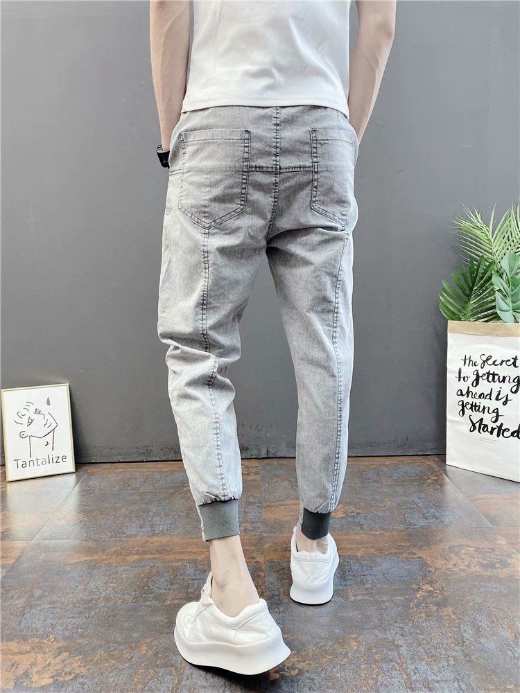 Elastic Trendy Waist Slim Cropped Slacks