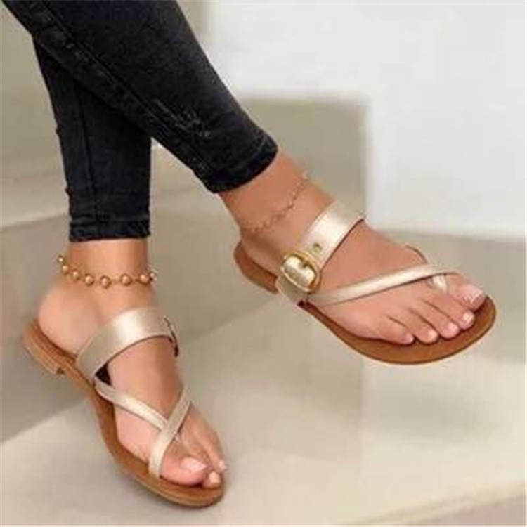 Flat toed Flat bottomed Slippers With Outer Slippers Champagne 37 - Shop at LoveMi