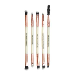 Factory Maange 5 Double-Head Eye Brushes, Eyelash Brush, Makeup Brush Set - White - View 1