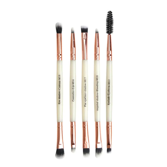 Factory Maange 5 Double Head Eye Brushes, Eyelash Brush, Makeup Brush Set White - Shop at LoveMi