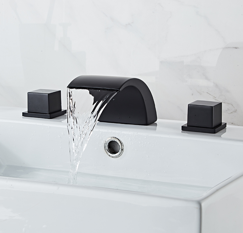 Title 1, Three Hole Basin Faucet with Hot and Cold Doubl...