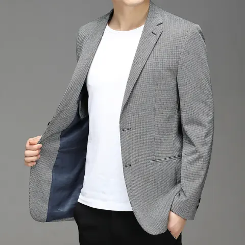 Spring New Suit Men"S Korean Plaid Non Iron Casual