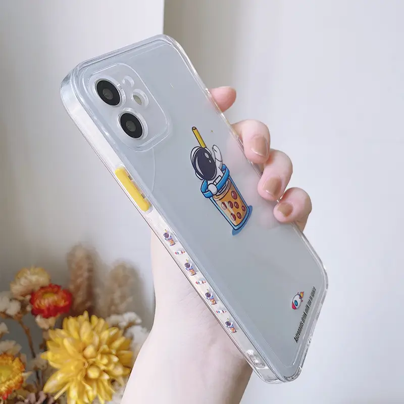 Soft Plastic Simple Transparent Cartoon Astronaut Phone Case