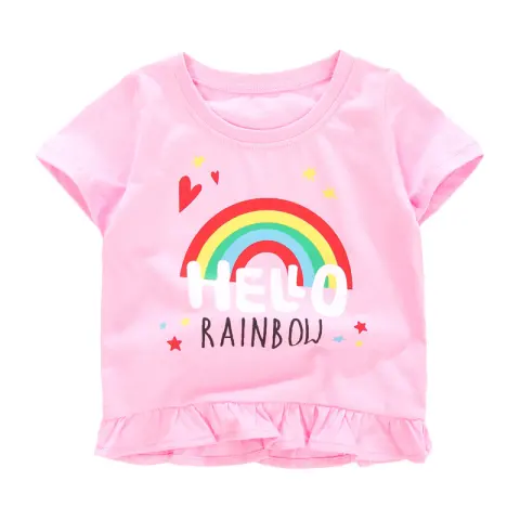 Summer New Short-Sleeved T-Shirt Knitted Pure Cotton Girl
