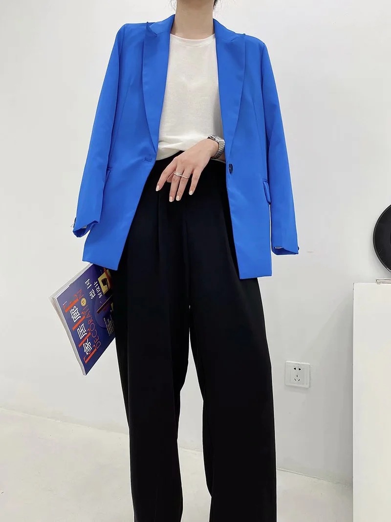 Lapel One Button Suit Jacket