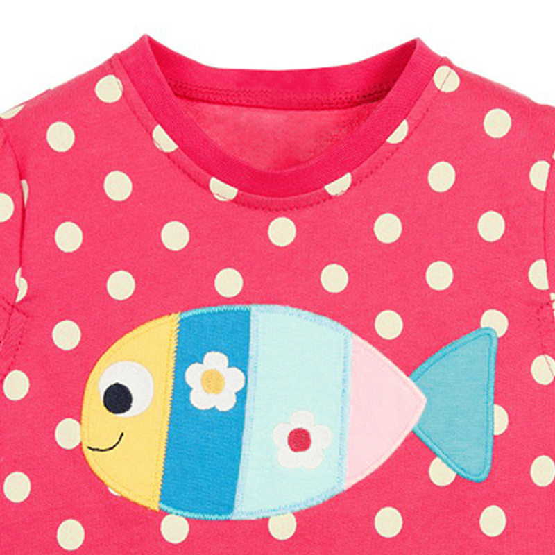 Summer Girls T-Shirt European And American Short-Sleeved Children'S T-Shirt Knitted Cotton Children'S T-Shirt