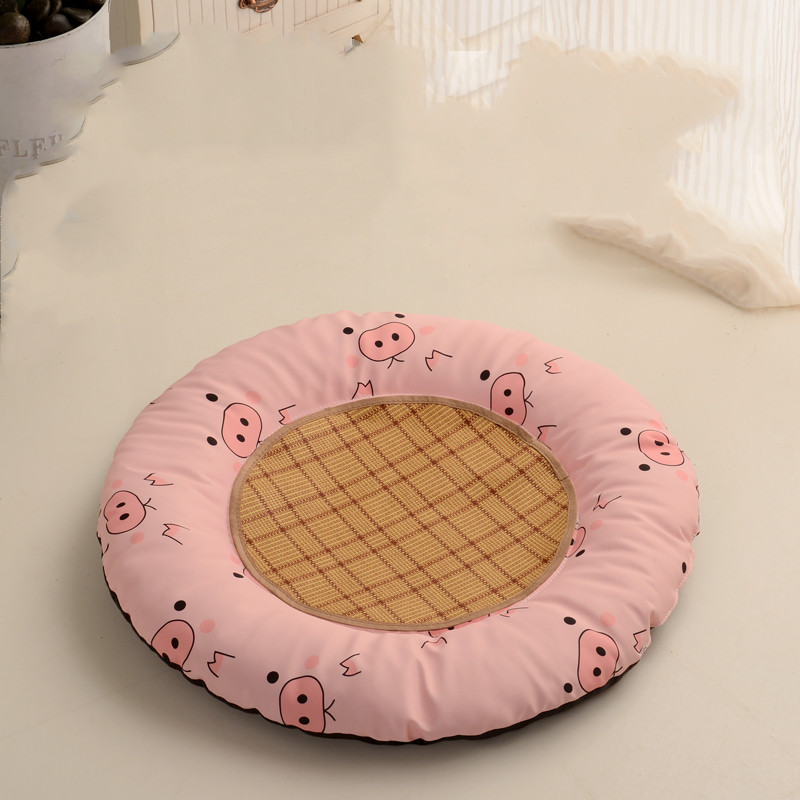 Little pig round rattan mat