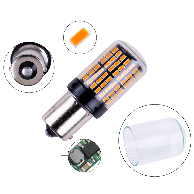 Foreign Trade Canbus Car Led Brake Light 1156 3014 144Smd Bulb 12-28V Super Bright Turn Signal — foto 3