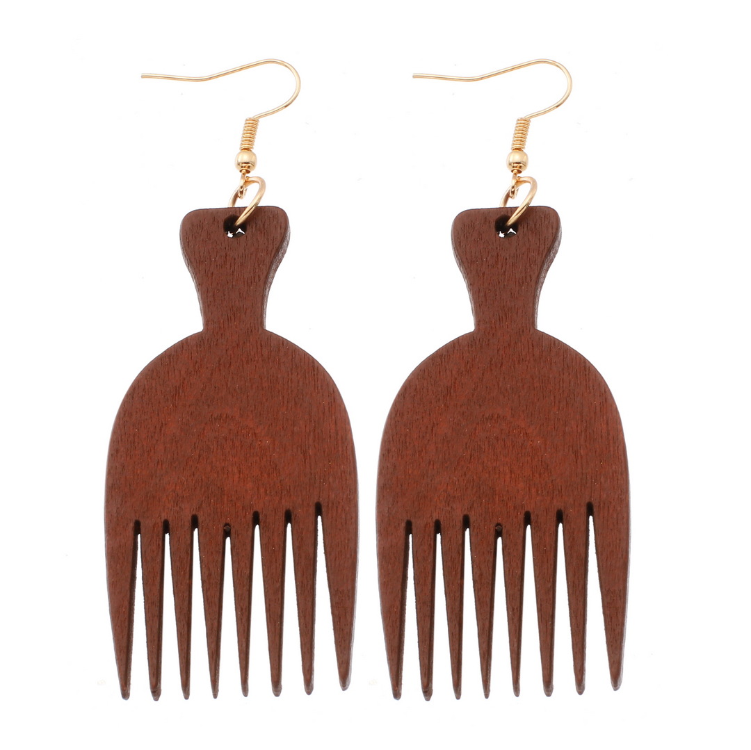 European And American Fashion Personality Wood Earrings