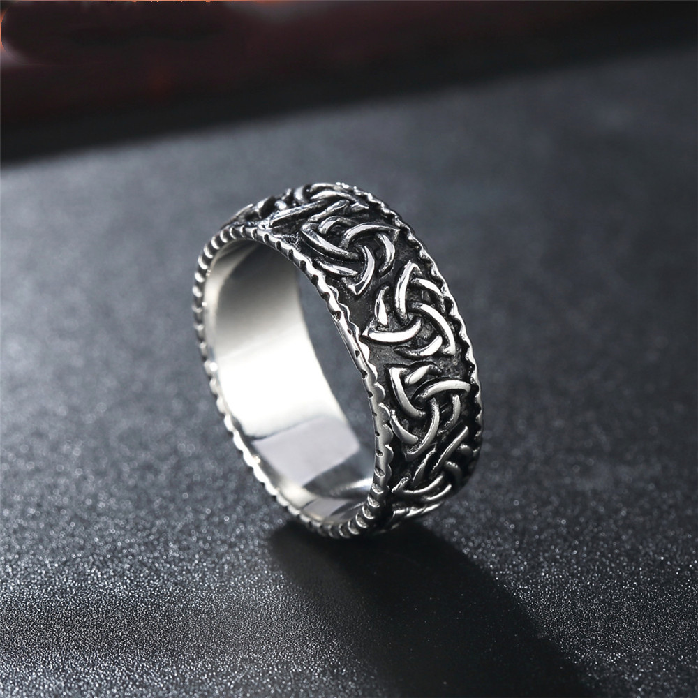 Retro Punk Nordic Viking Men's Titanium Steel Ring