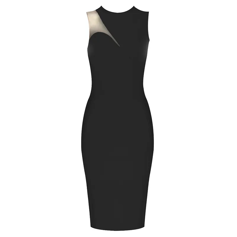 Sexy Temperament Women'S Suspender Type Sleeveless V-Neck Dress - Black