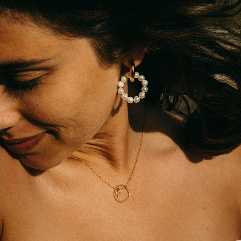 Retro Water Pearl Earrings Simple Personality