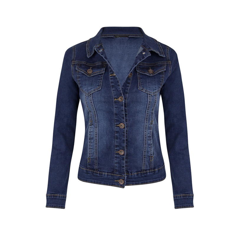 Slim-Fit Motorcycle Stretch Denim Jacket Top Coat