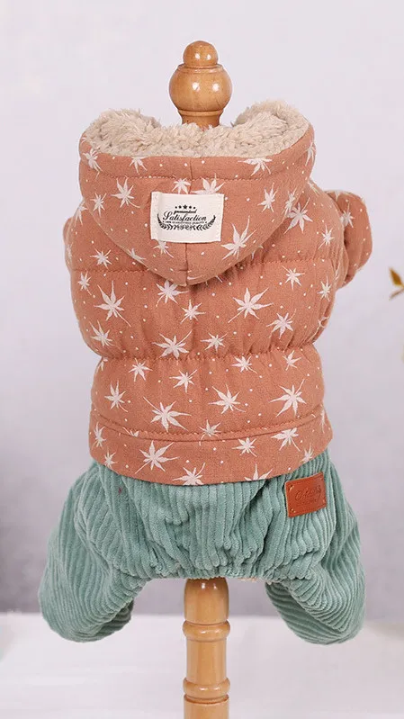 Dog Clothes Cute Padded Four Legged Clothes For Small Dogs Khaki Yellow - Shop at LoveMi