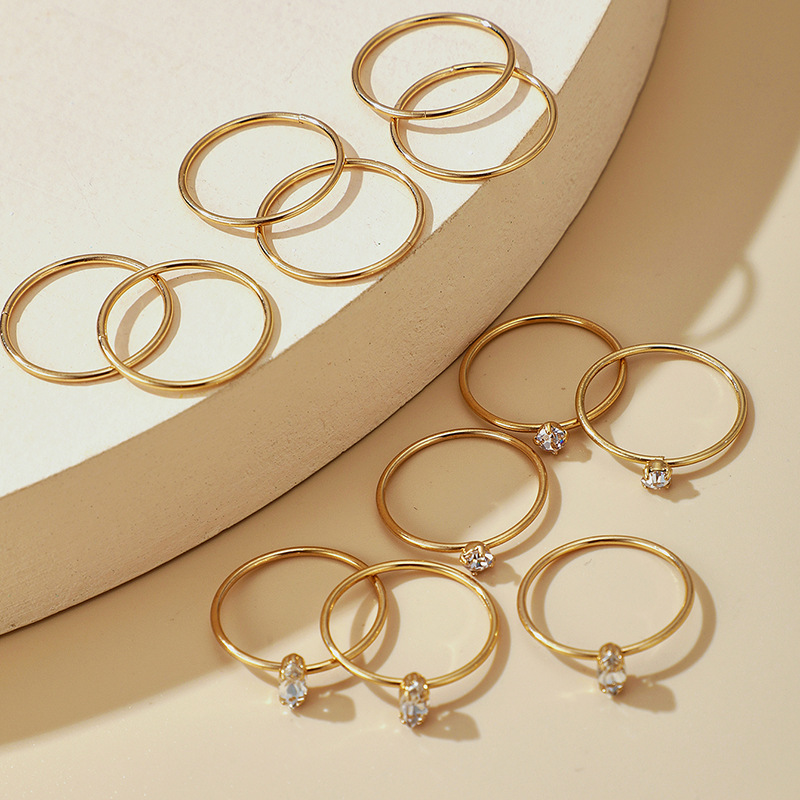 Simple And Fashionable Ins Style Small Diamond-Studded Fine Commuter 12-Piece Set