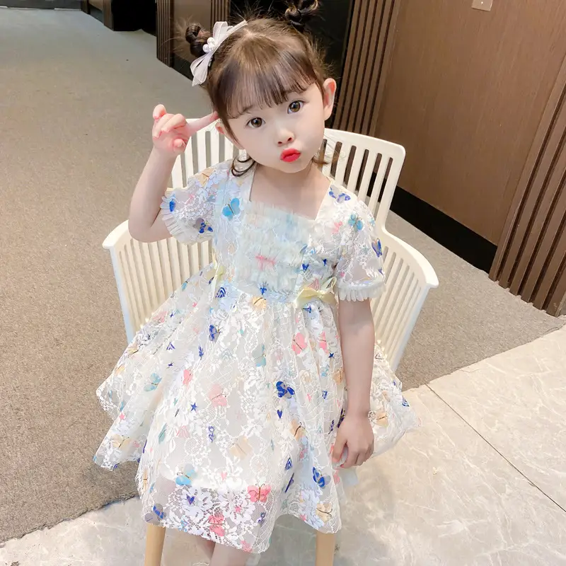 Girls Summer Lace Princess Dress Long Skirt