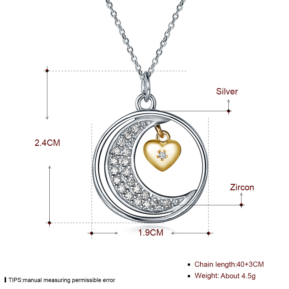 Moon Love Lettering Clavicle Chain