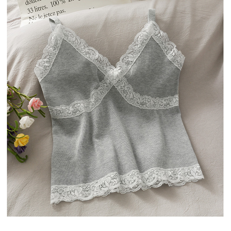 Lace Stitching Western Style All-match Outer Wear Camisole